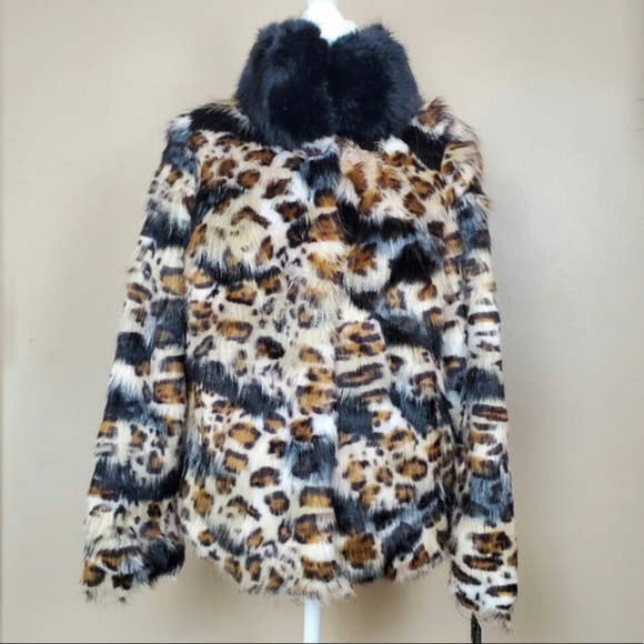 Sam Edelman Reversible Faux Leopard Fur Coat NWT - Picture 4 of 5